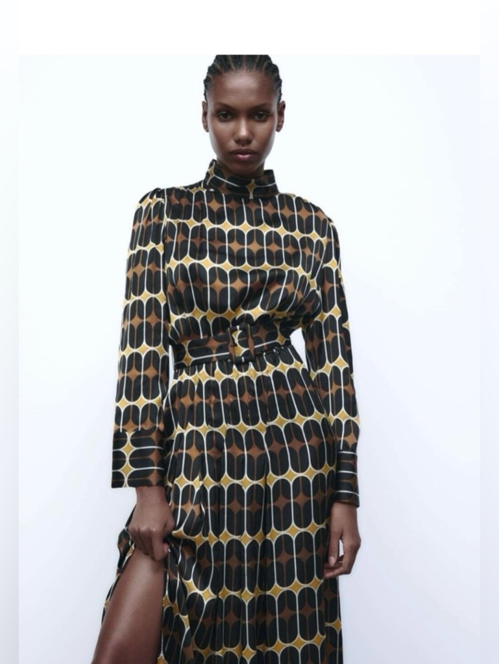Walking Art! Deco Graphic Maxi Dress in Black and Brown
